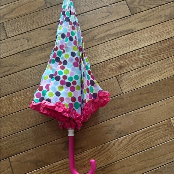Other - Colorful Polka Dot Umbrella with Pink Handle